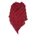 thumbnail image 1 of SWSMCLT Women's Knit Poncho Sweater Soft Long Ladies Wrap & Shawl Thermal Hooded Cape Batwing Sleeve Top Fringe Cozy Mexican Blanket Hoodie Burgundy One Size, 1 of 1