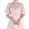 thumbnail image 1 of SWSMCLT Women's Lace Fancy Fashion Mesh Bridal Lace Cape for Wedding Shrug Light Semi Formal Net Fitted Pink One Size, 1 of 4