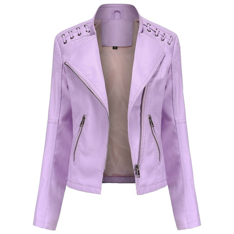 ★le mont★ WGenuine Lmsm Work JacketAsh Pink SWSMCLT Women's Leather Jacket Faux Suede Jacket Long Sleeve