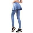thumbnail image 1 of SWSMCLT Women's Legging with Skirt Comfy Pocket Quick High Waisted Pants Workout Slim Fit Spandex Stretch Dry Blue X-Small, 1 of 1
