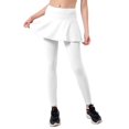 thumbnail image 1 of SWSMCLT Women's Legging with Skirt Comfy Pocket Quick High Waisted Pants Workout Slim Fit Spandex Stretch Dry White Medium, 1 of 1