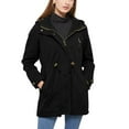 thumbnail image 1 of SWSMCLT Women's Lightweight Jackets Coats Utility Long Sleeve Zipper Slim Fit Anorak Jackets with Pockets Hoodie Zip Up Casual Fall Top Hooded Military Black 3X-Large, 1 of 5