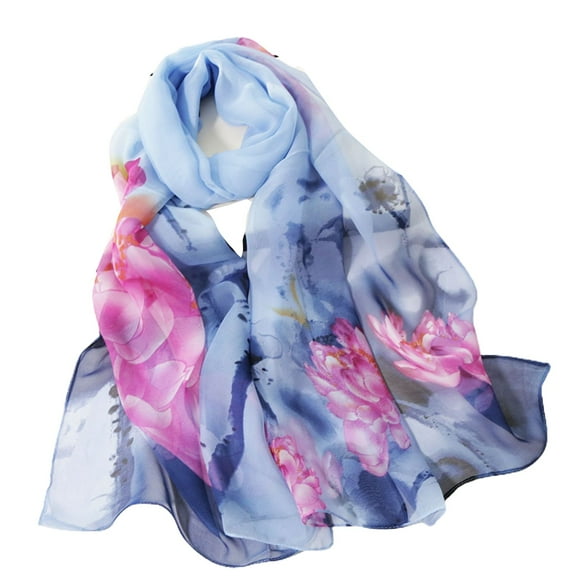 SWSMCLT Women's Long Scarf Summer Shawl Casual Lightweight Pashmina Fashion Fall Thin Spring Cozy Soft Elegant a Blue One Size