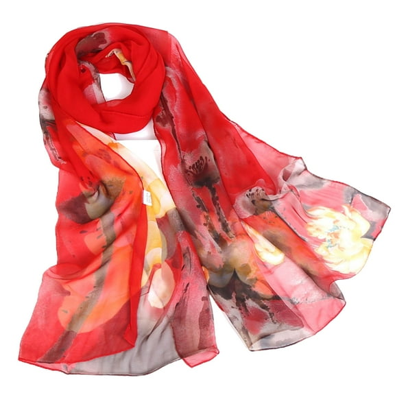 SWSMCLT Women's Long Scarf Summer Shawl Casual Lightweight Pashmina Fashion Fall Thin Spring Cozy Soft Elegant a Red One Size