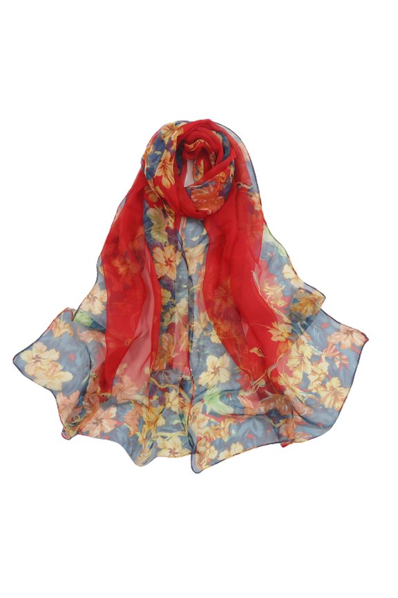 Women's Long Scarf Winter Scarves Sun Protection Pashmina Shawl Summer Fall Elegant Lightweight Red One Size
