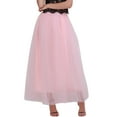 thumbnail image 1 of SWSMCLT Women's Long Skirt Pleated Tulle Skirt High Waist Halloween Layered A Line Flowy Casual Elegant Basic Tutu Skirt Peach Small-X-Large, 1 of 4