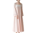 thumbnail image 1 of SWSMCLT Women's Long Sleeve Cotton Nightgown Long Sleeping Dress Vintage Victorian Night Gown See Through Princess Pink Small, 1 of 4