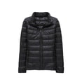 thumbnail image 1 of SWSMCLT Women's Long Sleeve Down Jacket High Neck Winter Down Coat Puffer Outerwear Zip Up Light Short Spring Black X-Large, 1 of 1