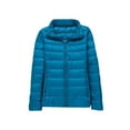 thumbnail image 1 of SWSMCLT Women's Long Sleeve Down Jacket High Neck Winter Down Coat Puffer Outerwear Zip Up Light Short Spring Blue Large, 1 of 1