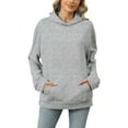 thumbnail image 1 of SWSMCLT Women's Long Sleeve Hoodie Holiday Billowy Hood Tops Pocket Date Hooded Sweatshirt Fall Baggy Spring Light Grey X-Large, 1 of 5