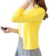thumbnail image 1 of SWSMCLT Women's Long Sleeve Knit Top Soft Open Front Summer Cardigan for Dresses Cardigan Sweater Button Lightweight Fashion Knitted Spring Yellow X-Small, 1 of 1