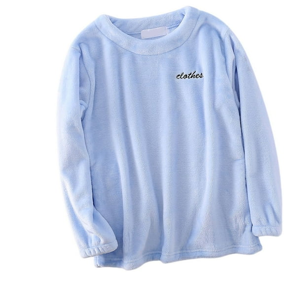 SWSMCLT Women's Long Sleeve Pajama Top Warm Spring Loose Sleep Sleepwear Pjs Fleece Cute Fleece Pj Tops Plush Comfy Home Sky Blue1 Small