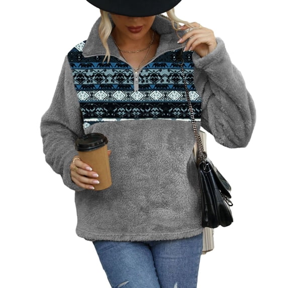 SWSMCLT Women's Long Sleeve Sweatshirt Half Zip Turtleneck Sweat Shirt Sweatshirts Thermal Soft Fashion Hoodless Dark Grey 12