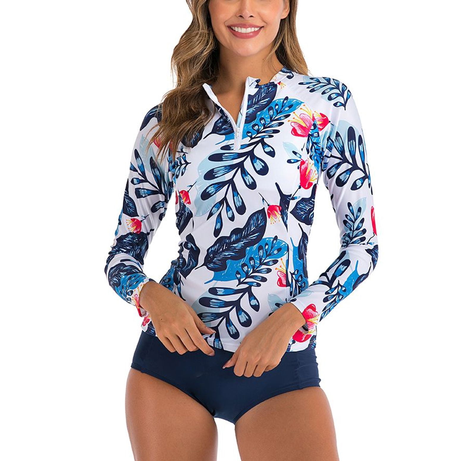 SWSMCLT Women's Long Sleeve Swimsuit High Neck Full Coverage Bathing — free download