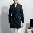 thumbnail image 1 of SWSMCLT Women's Long Trench Coat Fall Office Spring Blazer Pocket Long Sleeve Business Suit Belted Blazer Casual Black Small, 1 of 1