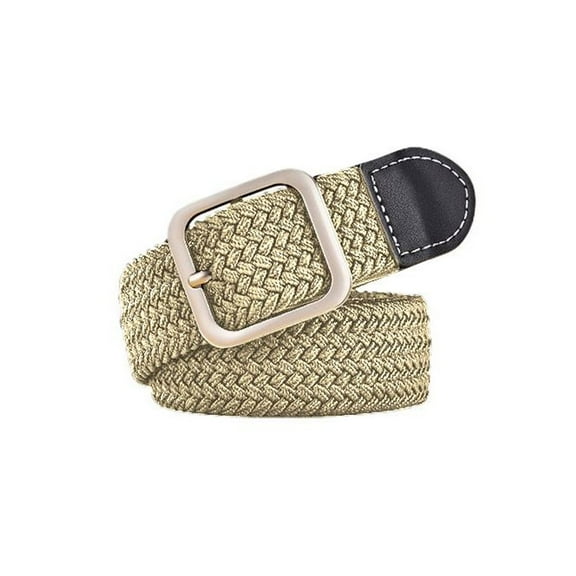 SWSMCLT Women's Loops Belt Braided Belt Circle Buckle Casual Chic Braided Belt All Seasons Canvas Beige Small-Large
