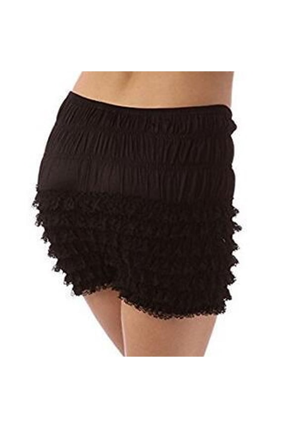 Women's Mardi Gras Bloomers Shorts Short Fall Mid Rise Frilly Slim Fit Mid Thigh Costume Halloween Ruffle Short Black Large
