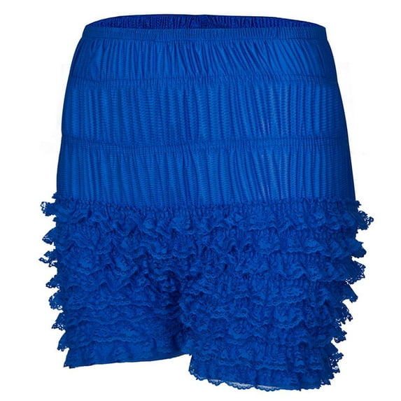 SWSMCLT Women's Mardi Gras Bloomers Shorts Short Fall Mid Rise Frilly Slim Fit Mid Thigh Costume Halloween Ruffle Short Royal Blue Small
