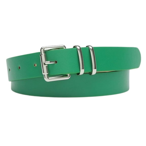 SWSMCLT Women's Metal Adjustable PU Belts Fashion Vintage Metal Buckle Party Groove Belt Buckle Belt Faux Leather Green X-Small-Large