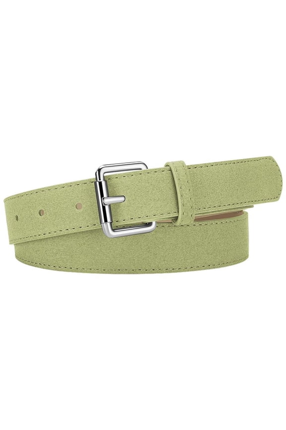 Women's Metal Belt Buckle Adjustable Belts Fall Basic Spring Regular Fit Fashion Medium Faux Leather Light Green X-Small-Large