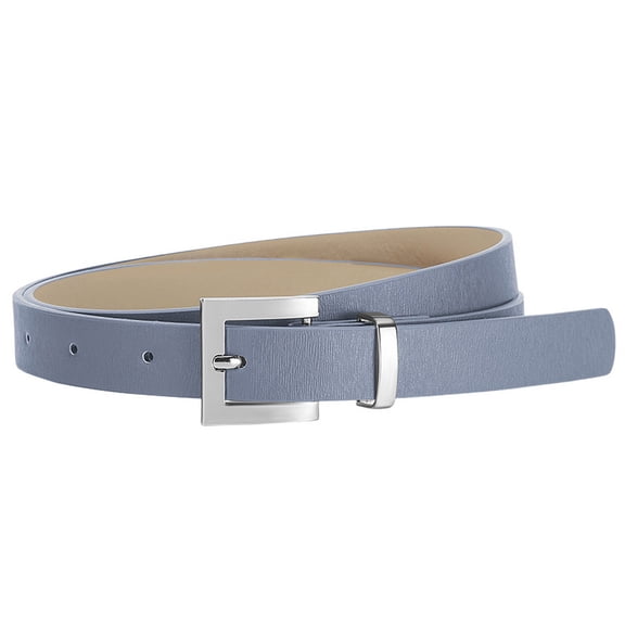 SWSMCLT Women's Metal Belt Buckle Belt For Dress Faux Leather Square Fall Metal Buckle Adjustable Summer Belts Blue X-Small-Large