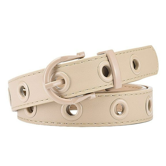 SWSMCLT Women's Metal Belt Fashion Adjustable Belts Medium Groove Belt Buckle Casual Metal Buckle Faux Leather Yellow X-Small-Large
