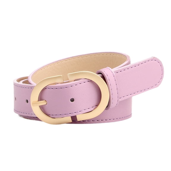 SWSMCLT Women's Metal Belt Fashion Metal Buckle Spring Winter Classic Groove Belt Adjustable Belts Casual Purple X-Small-Large