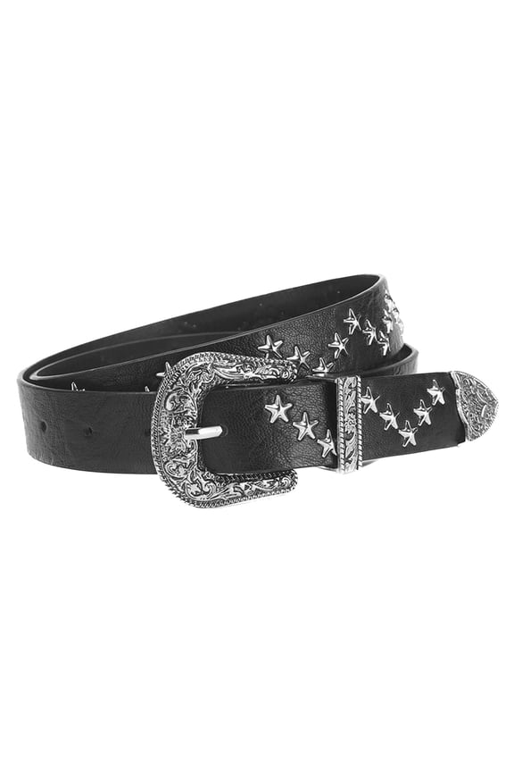 Women's Metal Belt Faux Leather Metal Buckle Vintage Fashion Medium Casual Studded Fall Basic Buckle Black Small-Large