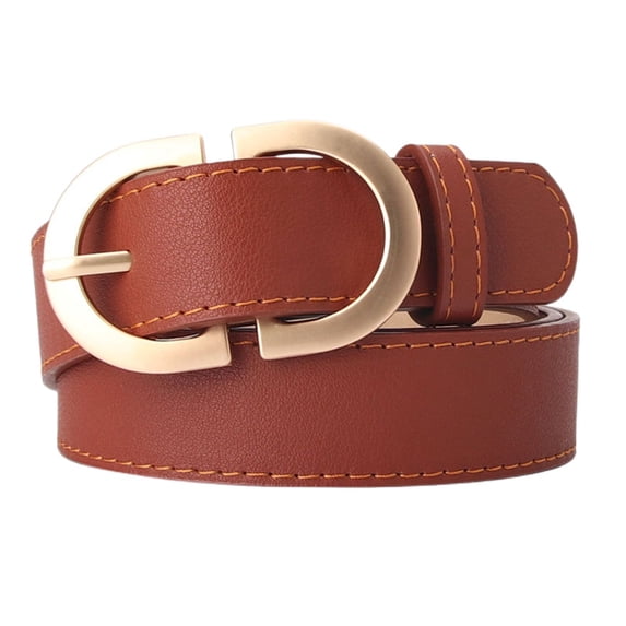 SWSMCLT Women's Metal Buckle Buckle Wide Fashion Belt For Dress Metal Belt Umber One Size