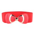 thumbnail image 1 of SWSMCLT Women's Metal Buckle Metal Webbed Belt Faux PU Leather Belt Fashion Red One Size, 1 of 1