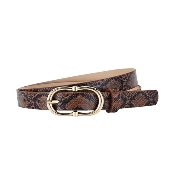 SWSMCLT Women's Metal D Ring Fall Medium Basic Spring Faux Leather Belt Buckle Metal Buckle Casual Regular Fit Coffee Small-Large