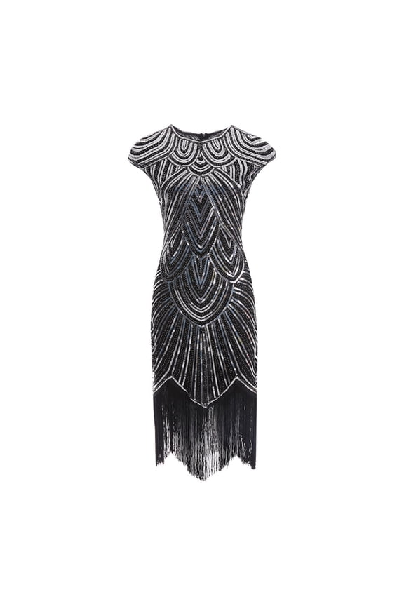 Women's Midi Bodycon Dresses Homecoming Dress Sequin Evening Gown Fall Vintage Black Silver Small