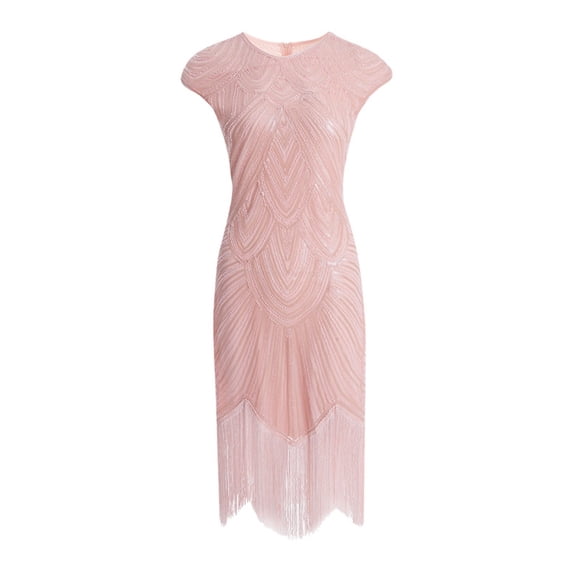 SWSMCLT Women's Midi Bodycon Dresses Homecoming Dress Sequin Evening Gown Fall Vintage Pink Medium