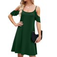 thumbnail image 1 of SWSMCLT Women's Midi Dresses Summer Sundress Off The Shoulder Ruffle Dress Spring Cute Casual High Waist Green Large, 1 of 4