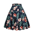 thumbnail image 1 of SWSMCLT Women's Midi Skirt Vintage High Waist Peasant Floral Printed Summer Pleated Cotton Casual Fall Fashion Basic Blue Small, 1 of 4