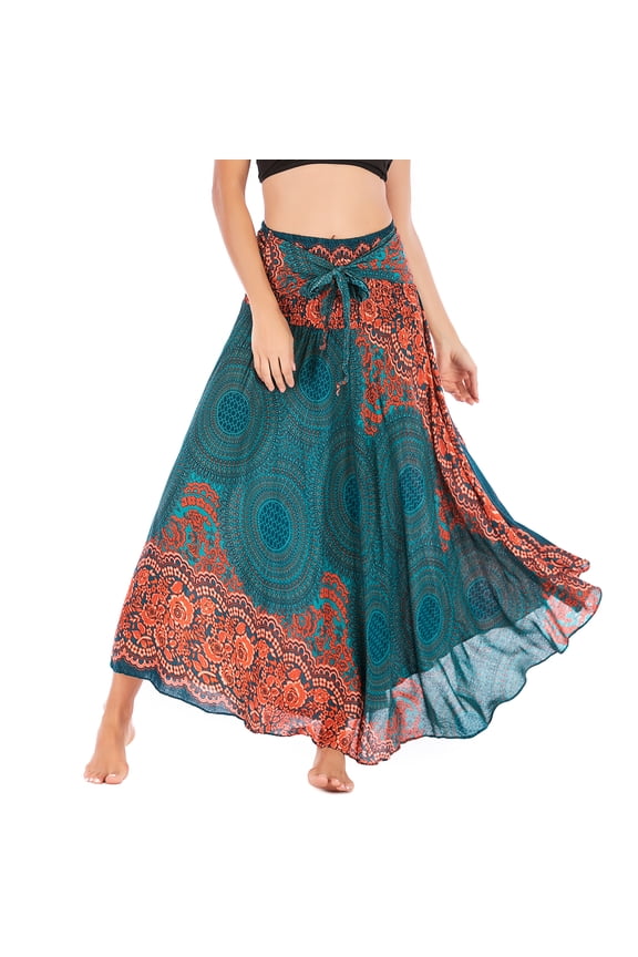 Women's Midi Summer Dress Ladies Casual Sundress Gypsy Handkerchief Asymmetric Flowy Long Beach Skirt Hippie Boho Dresses Billowy Swing Pleated Patterned4 Pink Small-Large