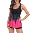 thumbnail image 1 of SWSMCLT Women's Modest Bathing Suit Padded Boyleg Summer Slimming Swimming Strappy Tankini Swimsuit Beach Rouge Noir Medium, 1 of 4