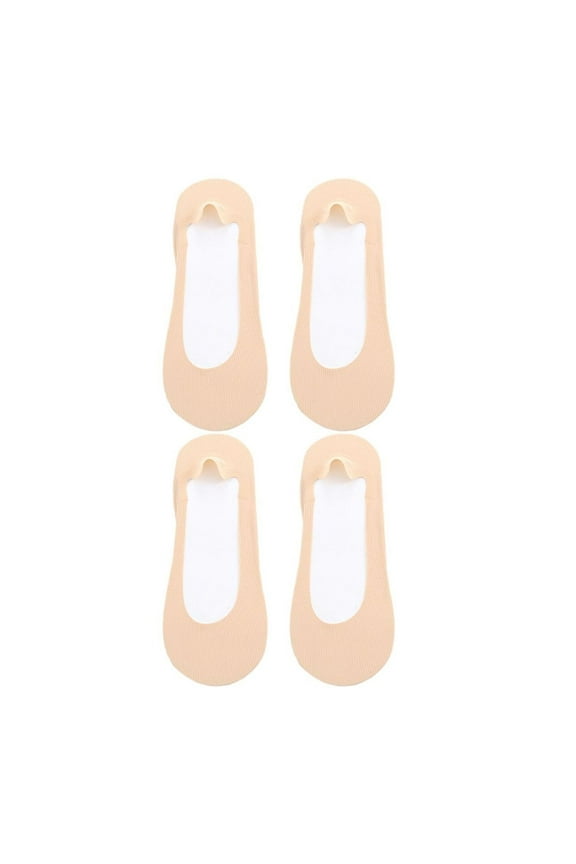 Women's No Show Socks Cotton Grip Socks Summer Work Crew Socks Non Slip Cozy Cool Breathable Fashion Nude*4 4-8