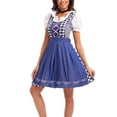 thumbnail image 1 of SWSMCLT Women's Oktoberfest Outfits 2 Pcs Beer Carnival Outfit Halloween Dirndl Dress Bavarian Outfits Party Navy 12, 1 of 5