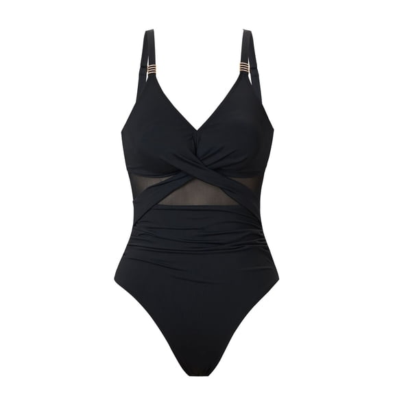 SWSMCLT Women's One Piece Swimsuit Brief Cool Cut Out Cheeky Low Back Breathable Spring Break Cami Bathing Suit Black Medium