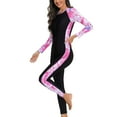 thumbnail image 1 of SWSMCLT Women's One Piece Zip Up Swimsuit Rash Guard High Neck Surfing Diving Spearfishing Cold Water Swimming Wetsuit Wet Suit Long Sleeve Warm Swimwear Pink 8-10, 1 of 5