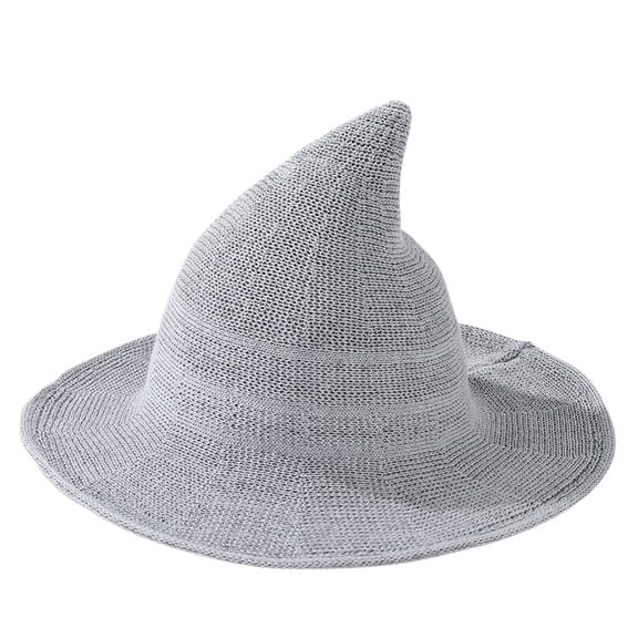 SWSMCLT Women's Outfit Hat Knit Dance Warm Wizard Hat Halloween Hat Witch Witches Acrylic Soft Fall Classic Winter Cap Grey One Size