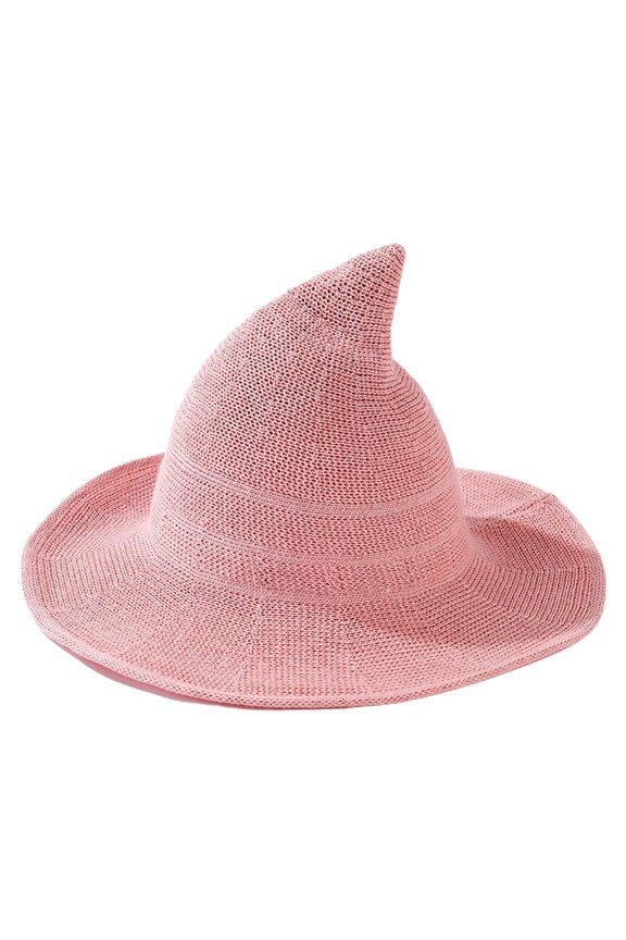 Women's Outfit Hat Knit Dance Warm Wizard Hat Halloween Hat Witch Witches Acrylic Soft Fall Classic Winter Cap Pink One Size