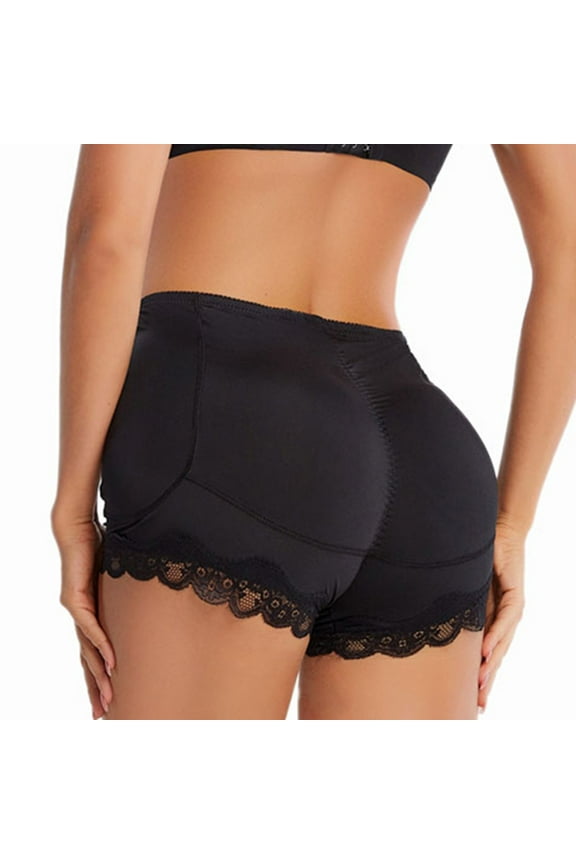 Women's Padded Hip Enhancer Body Shaper Shorts Lace Hip Dip Postpartum Thigh & Butt Lifter Butt Lifting Shapewear Underwear Black 5X-Large