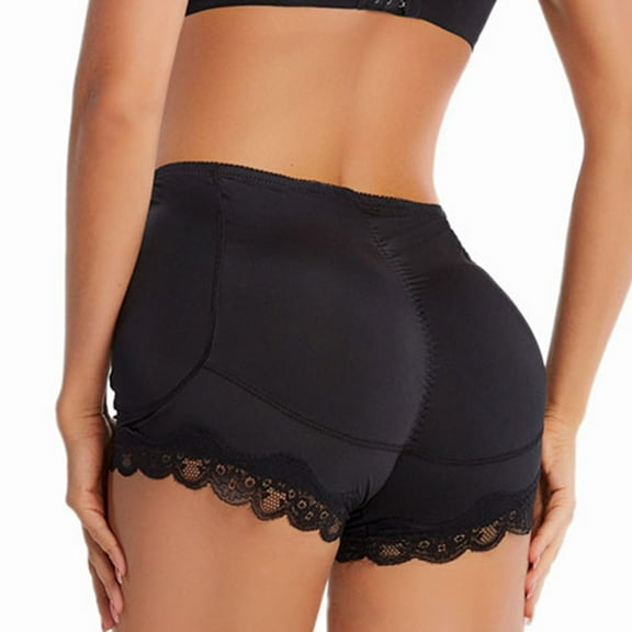 SWSMCLT Women's Padded Hip Enhancer Body Shaper Shorts Lace Hip Dip Postpartum Thigh & Butt Lifter Butt Lifting Shapewear Underwear Black X-Large