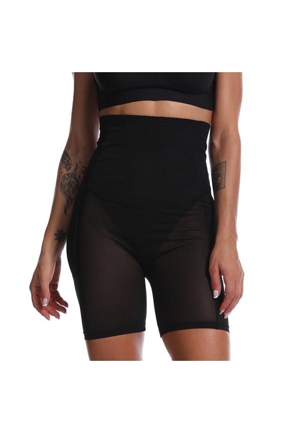 Women's Padded Hip Enhancer Mesh Shapewear Panties Thigh Butt Lifter Underwear High Waisted Trainer Waist Slimmer Stomach Slimming Tummy Control Body Shaper Shorts Black 0-2
