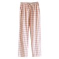 thumbnail image 1 of SWSMCLT Women's Pajama Bottoms Cotton Plaid Printed Lounge Pants Jammie Pants Classic Medium Waist Full Cotton Basic Sleeping Pocket Pink X-Large, 1 of 2