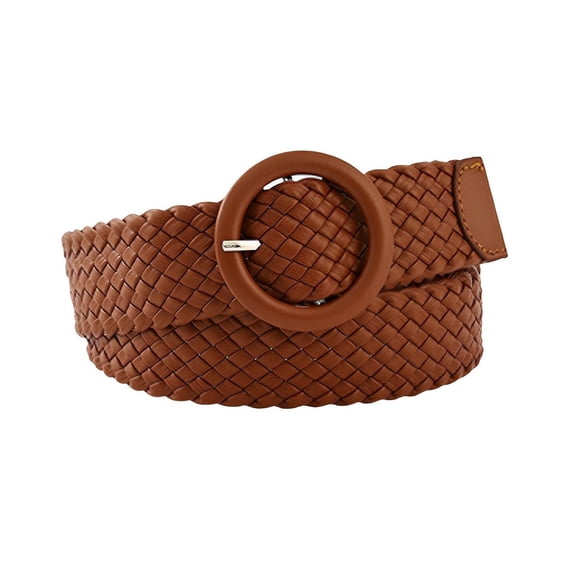SWSMCLT Women's Patent Leather Web Belt Fashion Buckle Cute Fabric Belt Braided Belt Travel Casual Summer Umber One Size