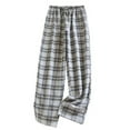 thumbnail image 1 of SWSMCLT Women's Plaid Pajamas Bottoms Printed Pj Sleep Pants Lightweight Soft Oversized Lounge Sleeping Grey Medium, 1 of 2