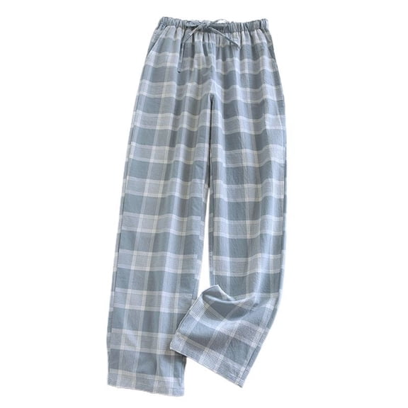 SWSMCLT Women's Plaid Pajamas Bottoms Printed Pj Sleep Pants Lightweight Soft Oversized Lounge Sleeping Light Green Small